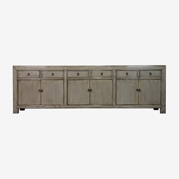 6-deurs dressoir hoogglans olive grey